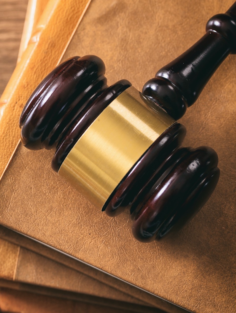 A gavel on a table